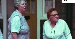 Old ladies tell off kids playing in London council estate 1970s