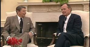 President Reagan Greets President-Elect George Bush at White House on November 9, 1988