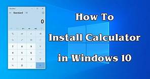 How To Install Calculator in Windows 10