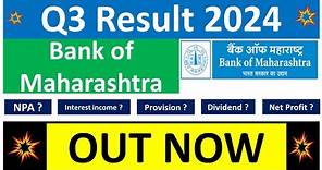 BANK OF MAHARASHTRA Q3 results 2024 | BANK OF MAHARASHTRA results today | BANK OF MAHARASHTRA Share