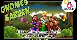 Gnomes Garden Level 49 Walkthrough 3-Star 100% Achievement Guide XBOX 1080p