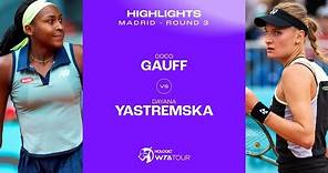 Coco Gauff vs. Dayana Yastremska | 2024 Madrid Round 3 | WTA Match Highlights