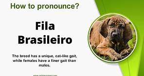 How to pronounce (Fila Brasileiro) in English Correctly
