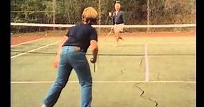 Elia Kazan playing tennis 1982