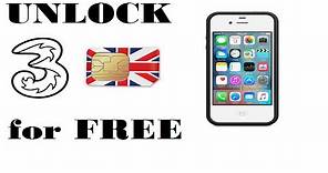 Unlock Three Phone - Free Unlock Three UK Network