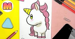 COMO DIBUJAR UN UNICORNIO KAWAII 🌸 aprender a dibujar y colorear 🌸 Dibuja kawaii con Jape