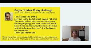Prayer of Jabez 30 day challenge