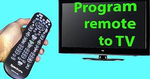 Spectrum remote programming to TV with codes