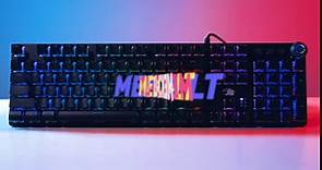 iBUYPOWER MEK 3 LT Mechanical Gaming Keyboard with Clicky Blue Switches, Aluminum Top Surface, Full Sized Keyboard, 104 Keys Low-Profile, Double Injection Keycaps, Braided USB