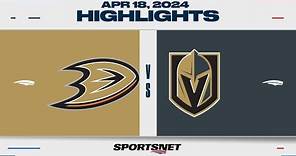 NHL Highlights | Ducks vs. Golden Knights - April 19, 2024