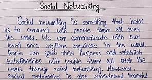 Write an essay on "Social Networking"||Essay on Social Networking||Social Networking||Essay