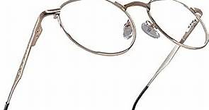 2SeeLife Gold Metal Rim Reading Glasses Men & Women to Look Modern with Clear Vision - Durable Readers for Women & Men - Comfortable for All Face Shape Mens Glasses - 3.0 Reading Glasses Women