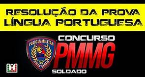 Concurso Polícia Militar MG Soldado 2023 | Banca CRS | Resolução Prova PMMG Língua Portuguesa