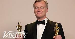 Christopher Nolan Says "It's a Thrill" to be an Oscar Winner - Full Oscars Backstage Speech