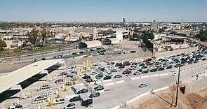 Calexico California west land port of entry/and new border wall