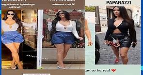 Kim in Rome but these photos show her edited photos vs real life