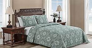 Tommy Bahama - Turtle Cove Collection - Quilt Set - 100% Cotton, Reversible Bedding with Matching Sham, Pre-Washed for Added Softness, Queen, Green