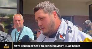 Steelers OL Nate Herbig Reacts to Brother Nick's Impressive Debut