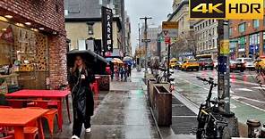 New York Rainy Day Walk -2023 | 4K HDR Walking Tour | Soho to Chelsea Walk