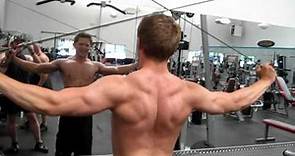 Sam Schrader Demos Overhead Rear Delt Cable Flyes