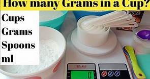 How many grams in 1 cup| Cup to gram conversion| Grams|| ml || Tablespoons|| Baking Conversion chart
