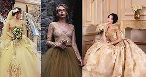 Top Gold Colour Wedding Dresses For Bride