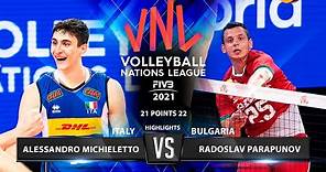 Alessandro Michieletto vs Radoslav Parapunov | Italy vs Bulgaria | VNL 2021 | Highlights