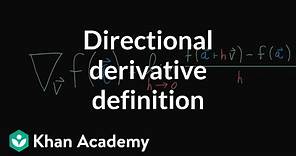 Directional derivative, formal definition