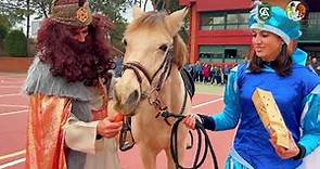 Visita del Rey Mago Gaspar al Colegio Los Ángeles de Getafe