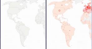 Antes y después: así ha cambiado el mapa del coronavirus desde enero