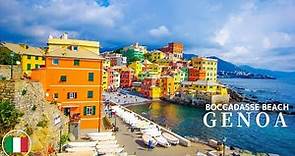 🇮🇹 4K Italy Walking Tour - Boccadasse beach in Genoa - Seaside Town