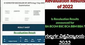 Gulbarga University Revaluation Results Announced for BA BCOM BSC BCA BBM BBA ? Check student portal