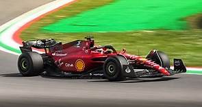 Ferrari F1-75 F1 2022 Car in action at Imola Circuit: Practice Start, Accelerations & Sound!