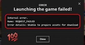 Minecraft launcher unable to prepare assets for download - launching the game failed/request failed