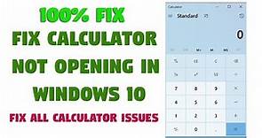 How to fix calculator not opening in windows 10 | Fix All Calculator issues