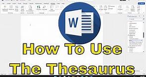 Microsoft Word - Using the Thesaurus [Tutorial]