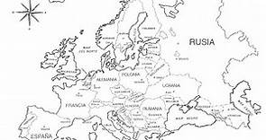 Mapa De Europa En Blanco Y Negro Con Nombres