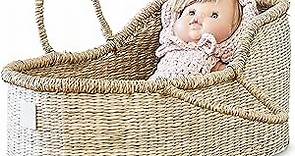 Premium Baby Doll Bassinet - Handcrafted Baby Doll Moses Basket - Perfect Baby Doll Basket or Baby Doll Basket Carrier - Dreamy Doll Bed - Baby Doll Carrier with Luxe Mattress