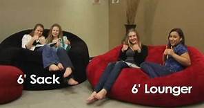 Bean Bag Furniture Reviews - Bean Bag Chair compared to the Bean Bag Lounger - Made by Comfy Sacks