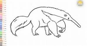Anteater drawing easy | Draw An Anteater drawing simply