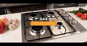 Plaque de cuisson gaz 4 feux Inox encastrable Beldeko BTG4Z-E01IX