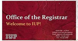 Learn about the Office of the Registrar at IUP