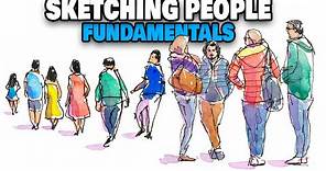 How To Draw PEOPLE For Beginners - Fundamentals Urban Sketching Guide