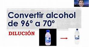 CONVIERTE ALCOHOL DE 96º A 70º DE FORMA EXACTA A CUALQUIER VOLUMEN
