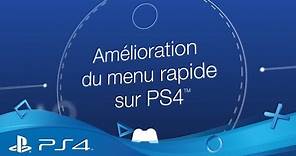 Mise à jour PS4 5.50 - Améliorations du Menu rapide