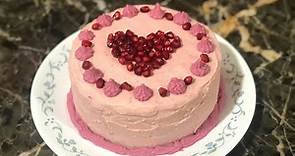 Pomegranate Cake, Buttercream Frosting & White Chocolate Ganache Filling | Natural colors ONLY