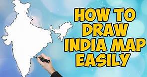 India outline map drawing || How to draw outline map of India || Mapping skills || DV EASY LEARN