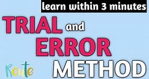 Trial and error method | class 7