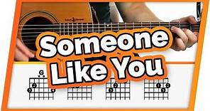 Someone Like You Guitar Tutorial (Adele) Easy Chords Guitar Lesson
