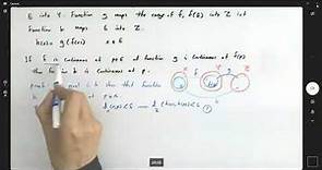 Rudin-Principles of Mathematical Analysis. Composition of Continuous Functions Metric Spaces Proof